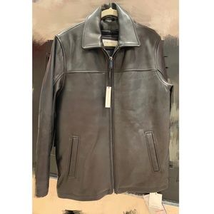 Calvin Klein Genuine Leather Jacket, Detachable 3M liner, NWT, Size S, Black